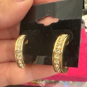 Vintage Roman cuffed gold earrings